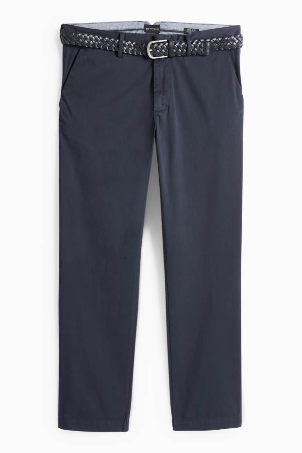 Herren - Chino mit Gürtel - dunkelblau
