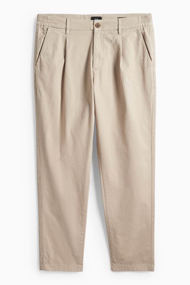 Bărbați - Chino - tapered fit - structurat - bej deschis