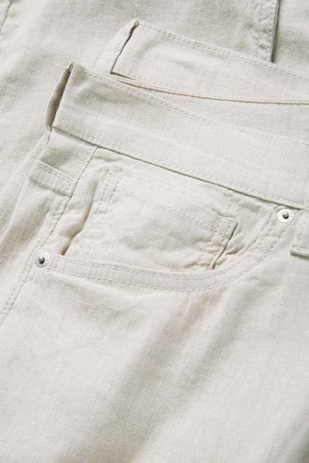 Men - Trousers - regular fit - linen blend - beige
