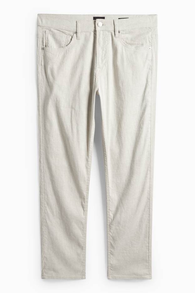 Men - Trousers - regular fit - linen blend - beige
