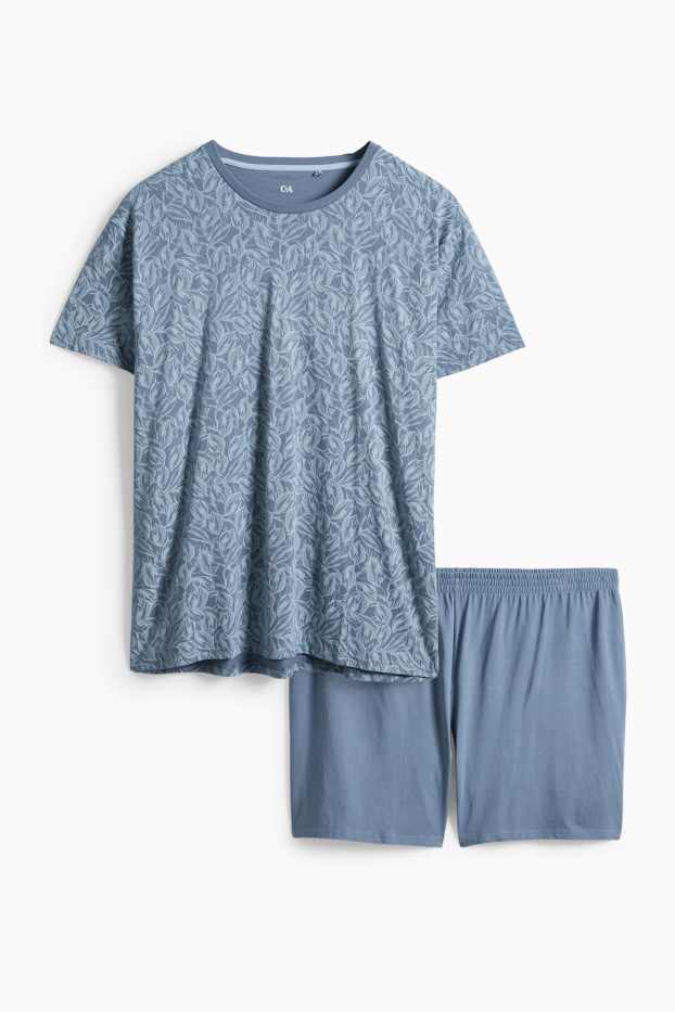 Herren - Shorty-Pyjama - blau