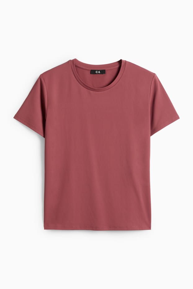 Women - T-shirt - slim fit - dark red