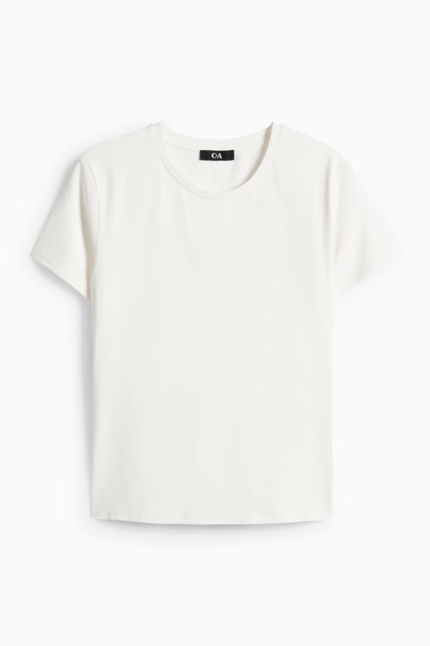 Damen - T-Shirt - Slim Fit - weiß