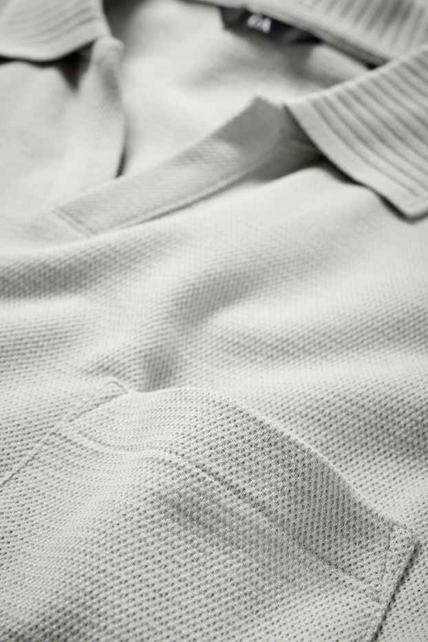 Hommes - Polo - regular fit - texturé - gris clair