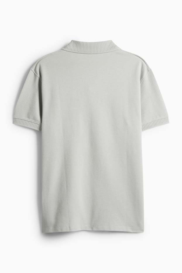 Hommes - Polo - regular fit - texturé - gris clair