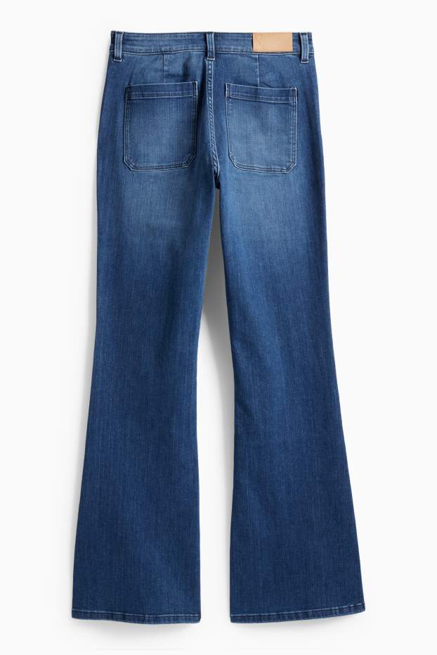 Dámské - Flared jeans - mid waist - modrá