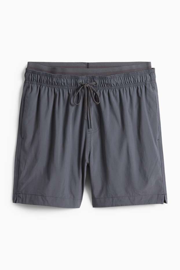 Herren - Badeshorts - 2-in-1-Look - dunkelgrau