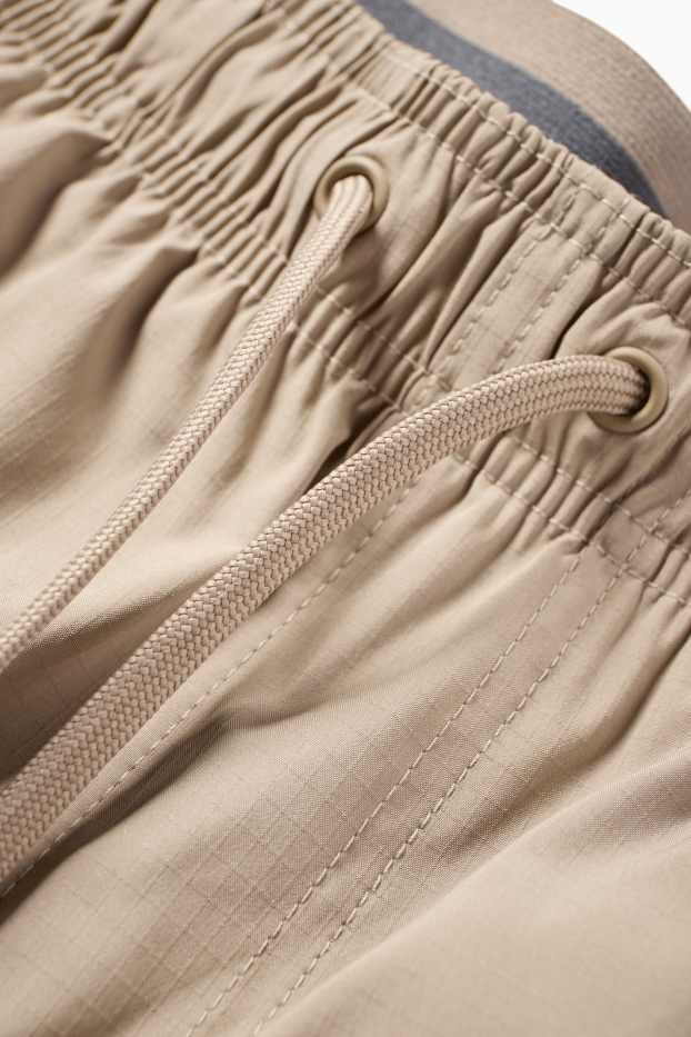 Men - Swim shorts - 2-in-1 look - taupe