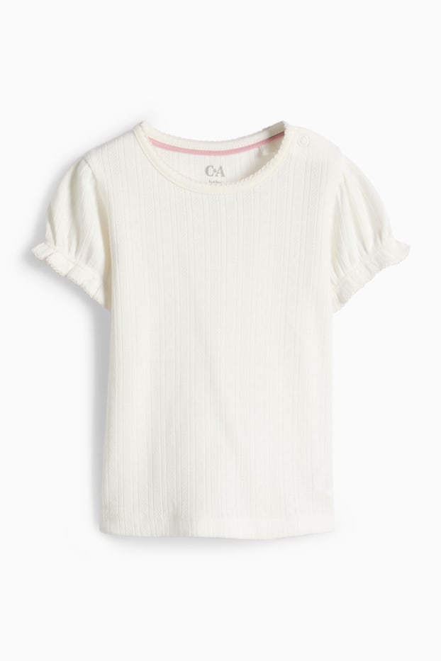 Baby Girls - Floral - baby outfit - 2 piece - white / green