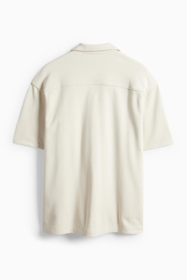 Men - Shirt - regular fit - lapel collar - cremewhite