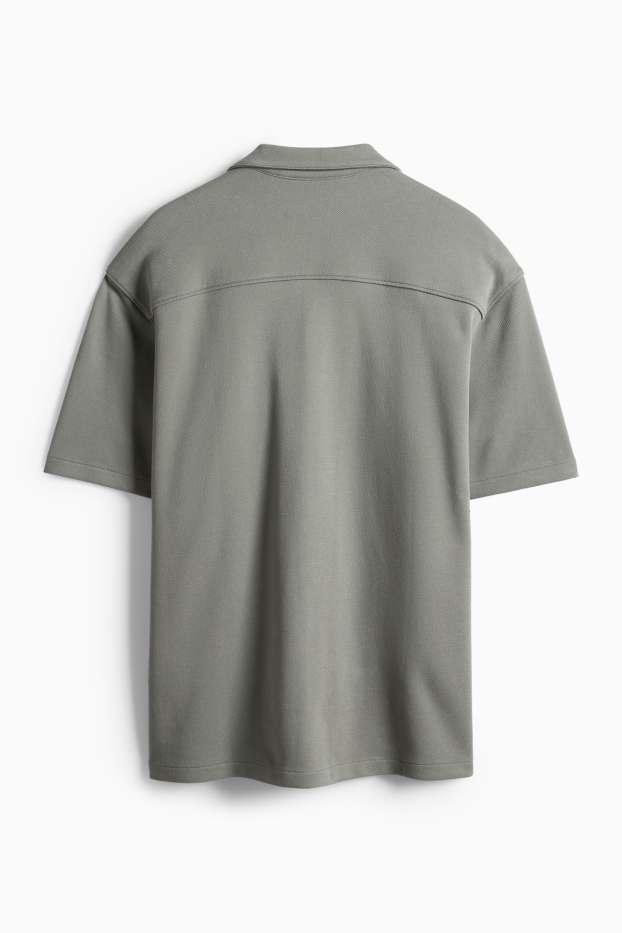 Men - Shirt - regular fit - lapel collar - gray