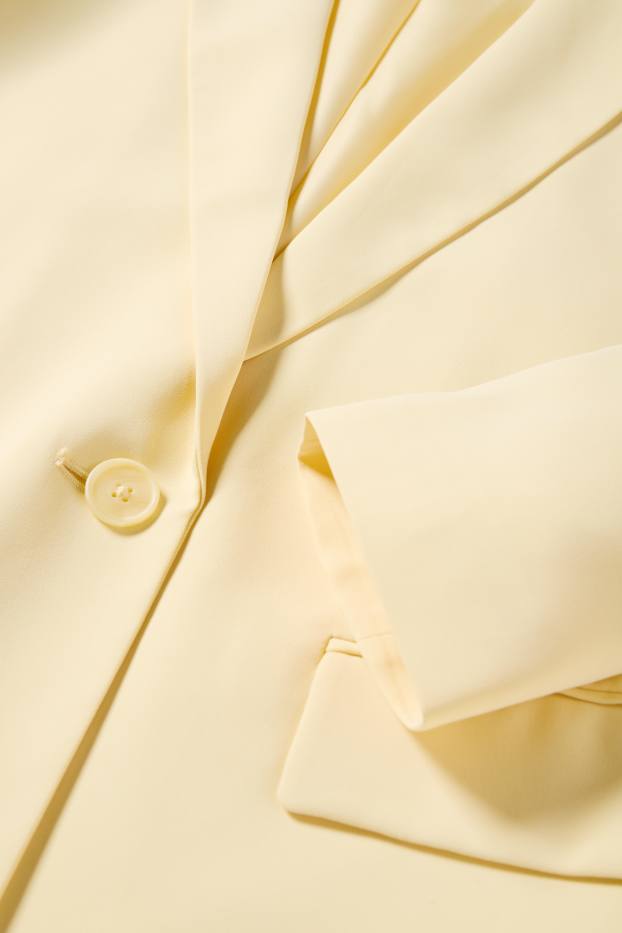 Women - Long blazer - regular fit - light yellow