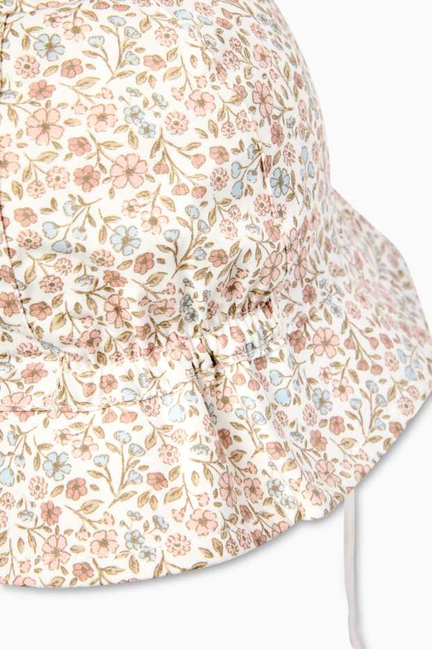 Nadó nena - Floretes - barret per a nadó - blanc