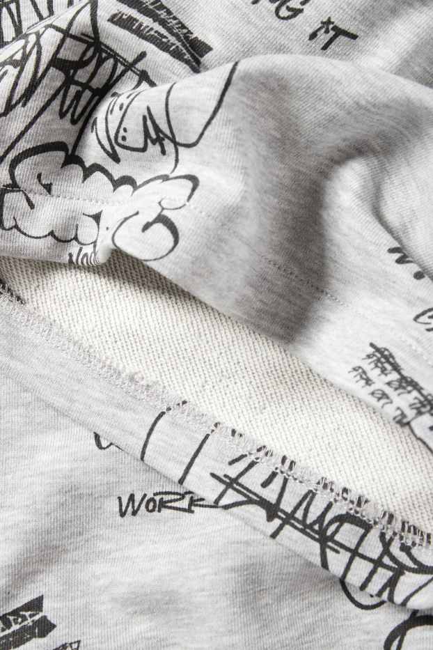 Copii - Băieți - Multipack 2 perechi - graffiti - pantaloni scurți de trening - gri / negru