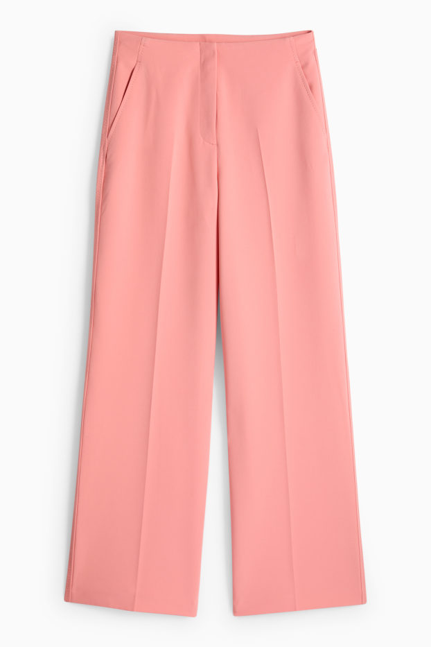 Dámské - Business kalhoty - high waist - regular fit - korálová