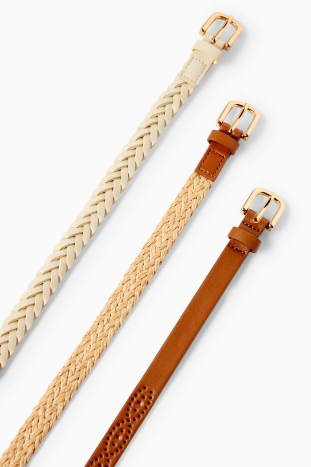 Femei - Curea - maro / alb-crem