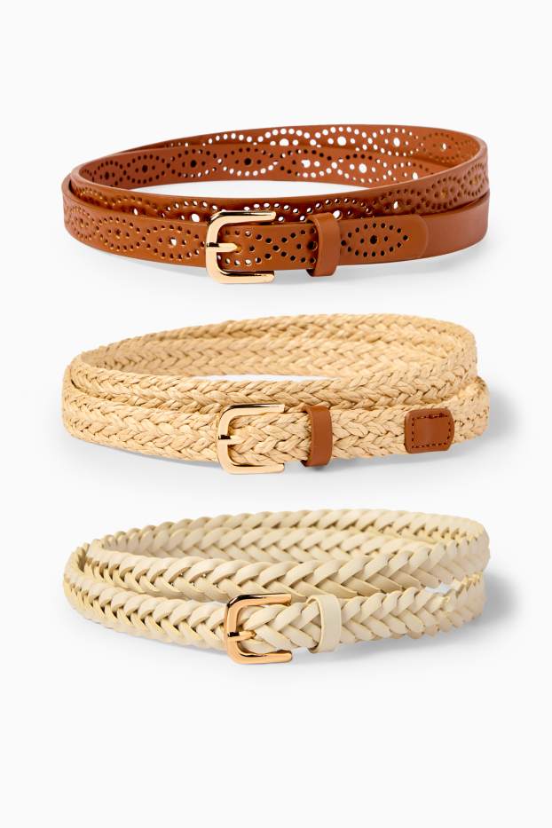 Femei - Curea - maro / alb-crem