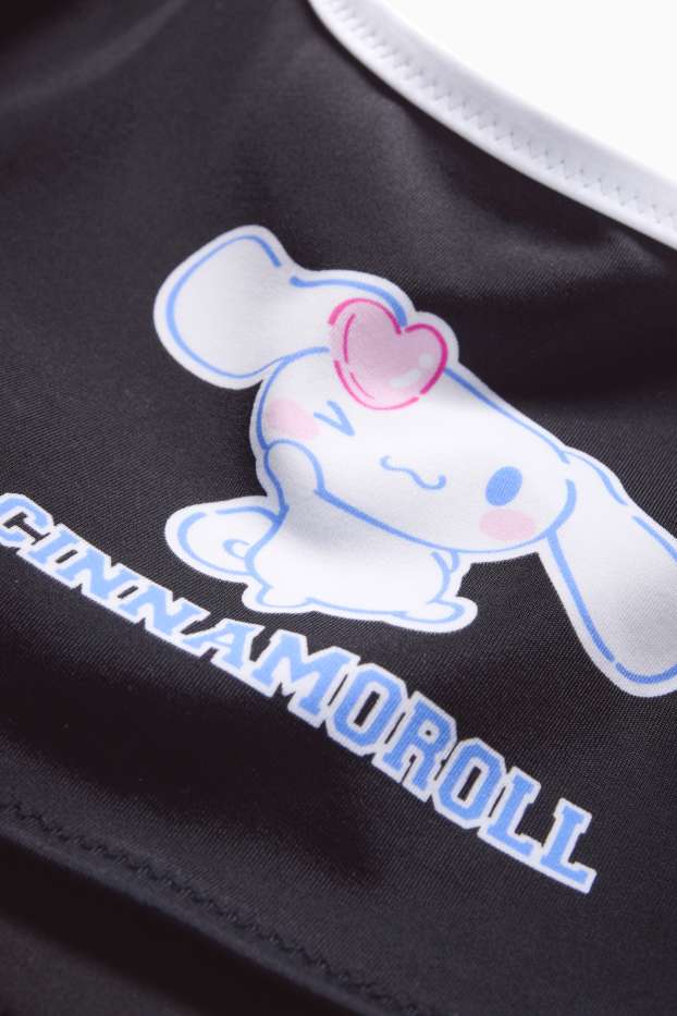 Děti - dívky - Cinnamoroll - souprava - bikiny a koupací šortky - 3dílná - černá