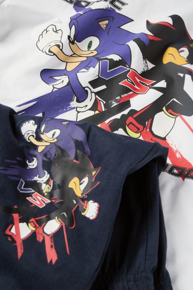 Children Boys - Sonic - short pyjamas - 2 piece - dark blue / white