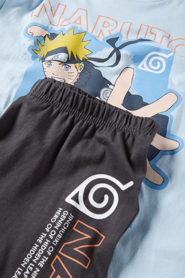 Děti - chlapci - Naruto - letní pyžamo - 2dílné - světle modrá