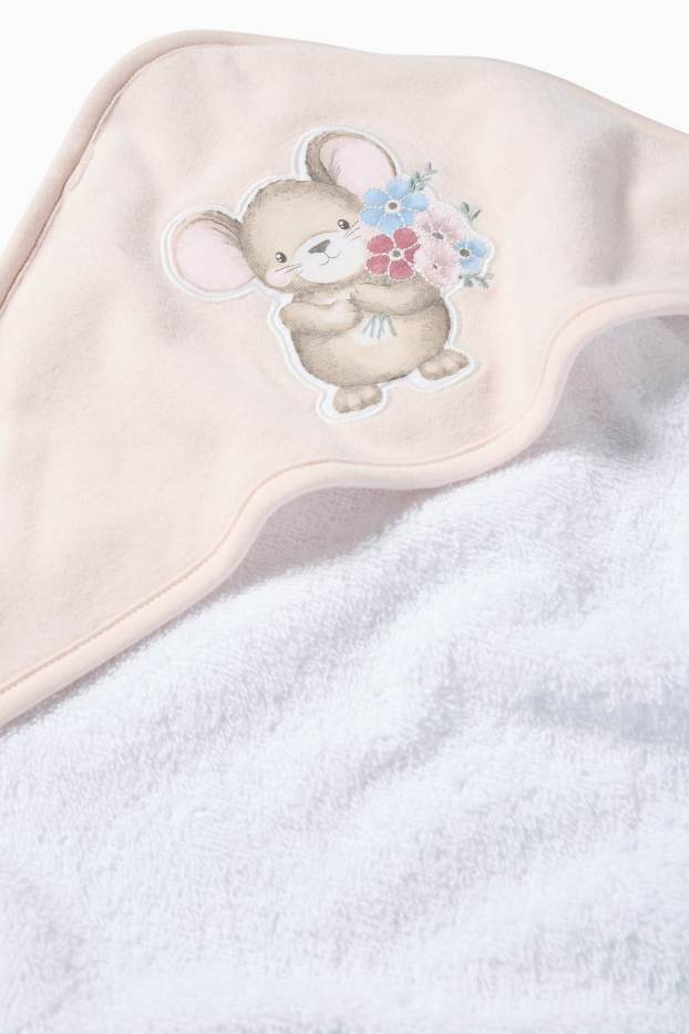 Bébés filles - Serviette de bain bébé - blanc / rose
