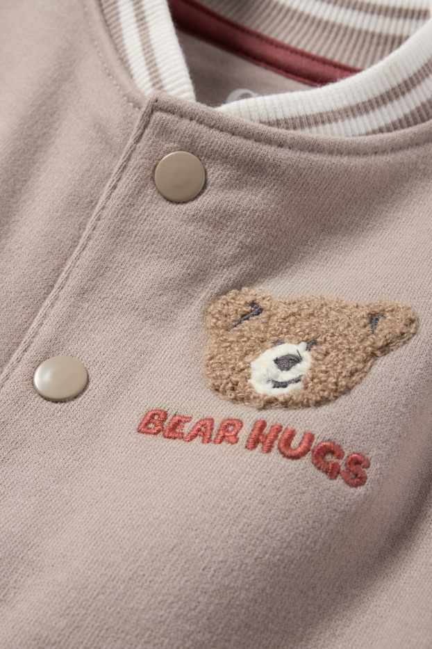 Bébés garçons - Teddy bear - veste campus bébé - beige