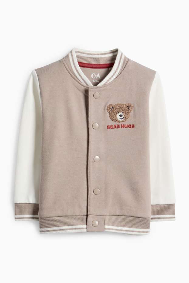 Bébés garçons - Teddy bear - veste campus bébé - beige