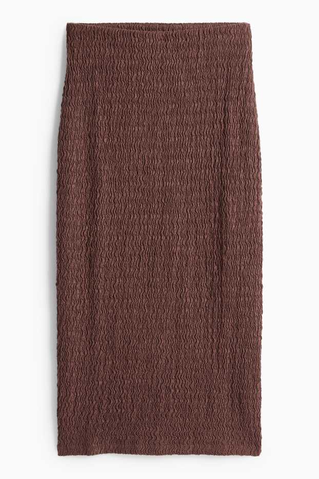 Femmes - Jupe - texturée - marron