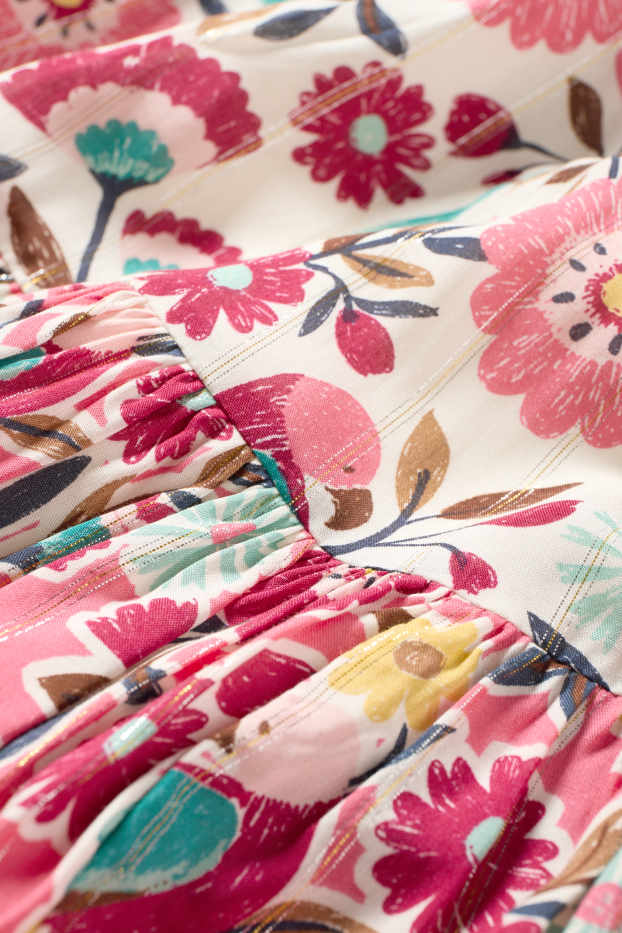 Enfants filles - Fleurs - robe - effet brillant - coloré