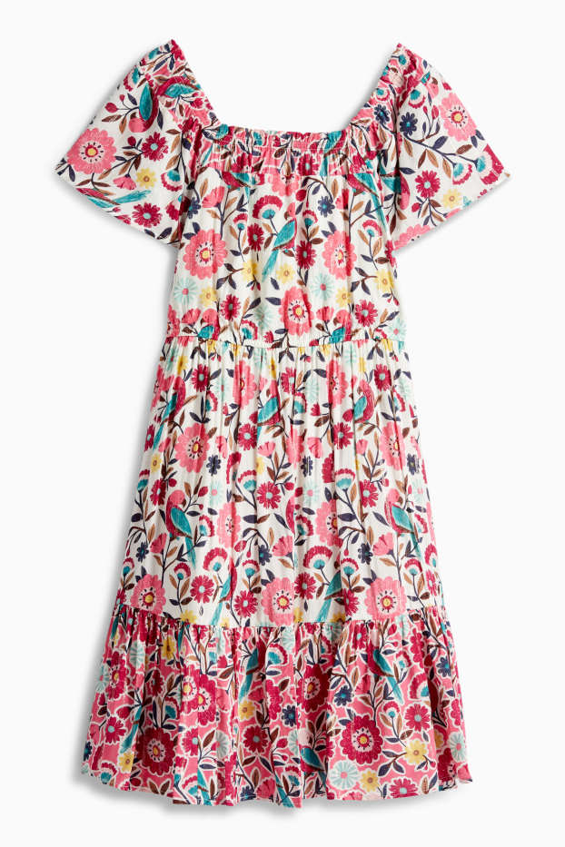 Enfants filles - Fleurs - robe - effet brillant - coloré