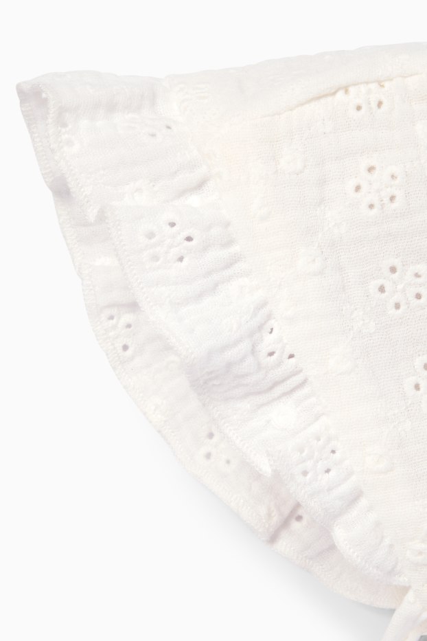 Nadó nena - Barret per a nadó - brodat anglès - blanc