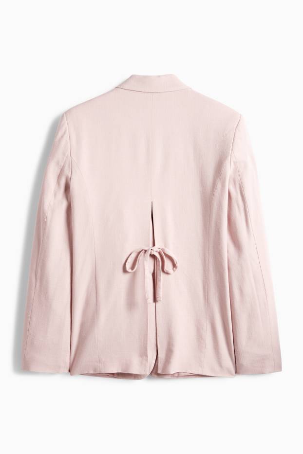 Damen - Blazer mit Leinen-Anteil - Relaxed Fit - rosa