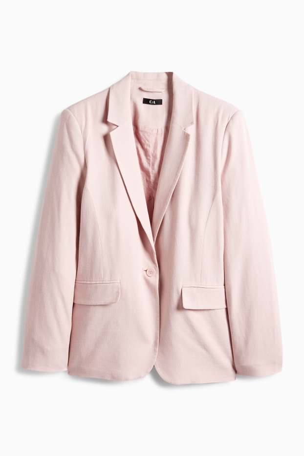 Damen - Blazer mit Leinen-Anteil - Relaxed Fit - rosa