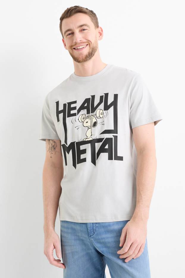 Pánské - Tričko - světle šedá