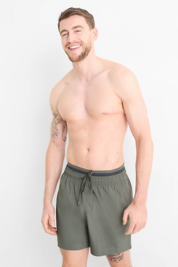 Herren - Badeshorts - 2-in-1-Look - grün