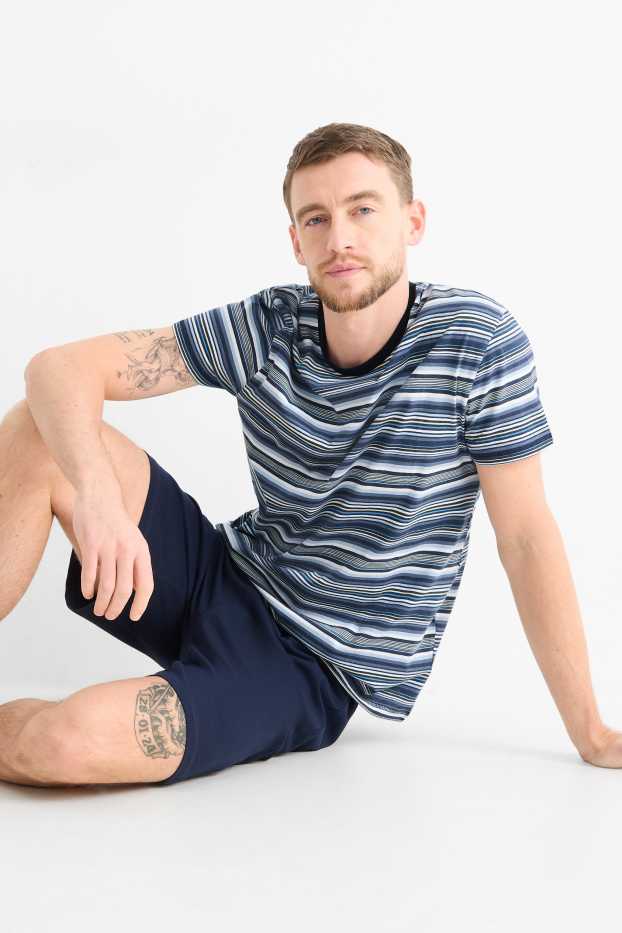 Herren - Shorty-Pyjama - dunkelblau