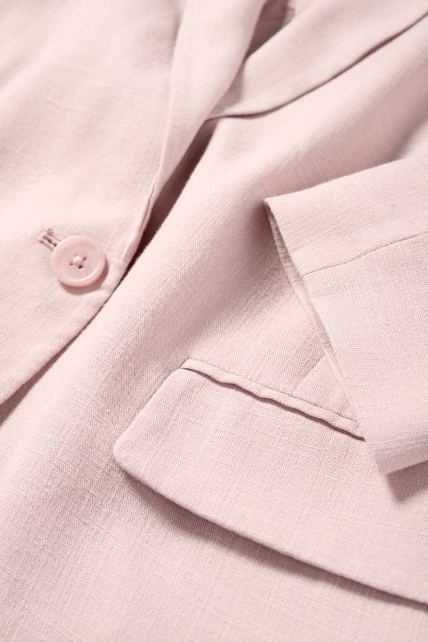 Damen - Blazer mit Leinen-Anteil - Relaxed Fit - rosa