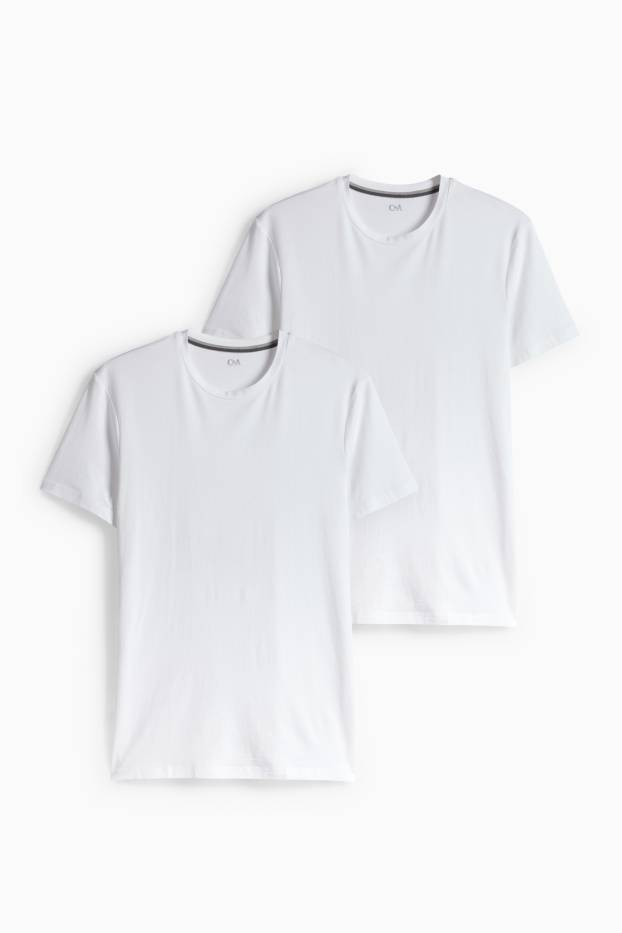 Hommes - Lot de 2 - maillots de corps - LYCRA® - blanc