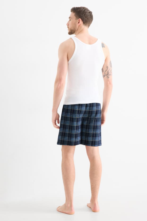 Herren - Multipack 2er - Pyjama-Shorts - dunkelblau