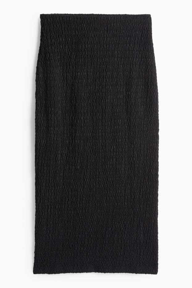Women - Skirt - textured - black