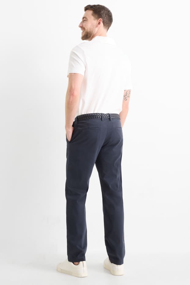 Herren - Chino mit Gürtel - dunkelblau