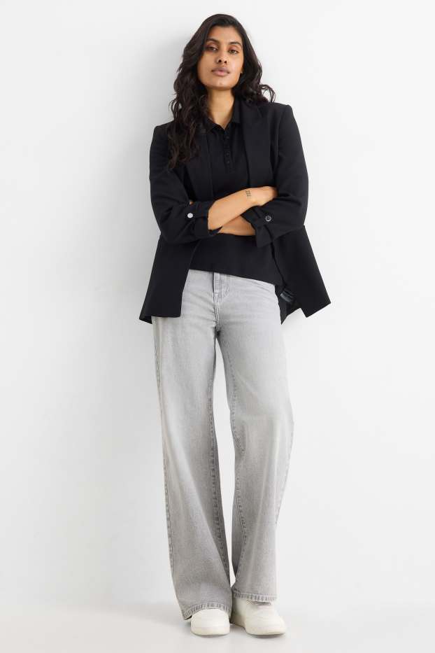 Donna - Jeans a gamba larga - vita alta - jeans grigio chiaro