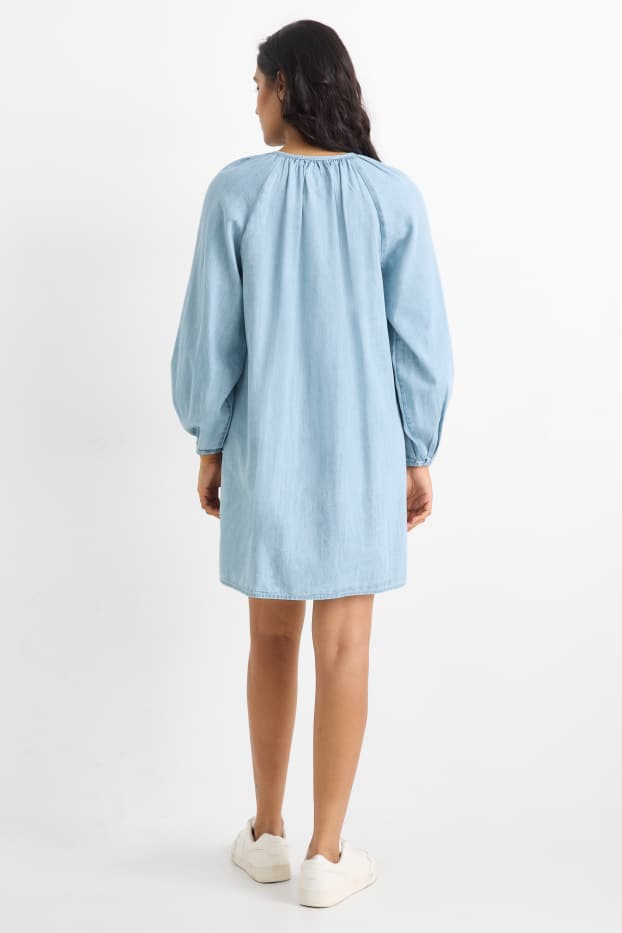 Dona - Vestit-túnica - aspecte texà - blau clar