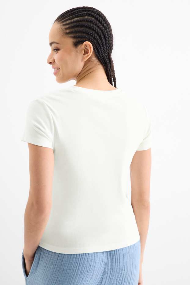 Femei - Tricou - supradimensionat - alb