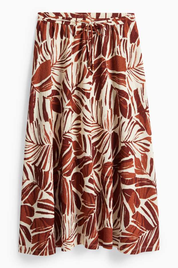 Femmes - Jupe - à motif - marron / beige