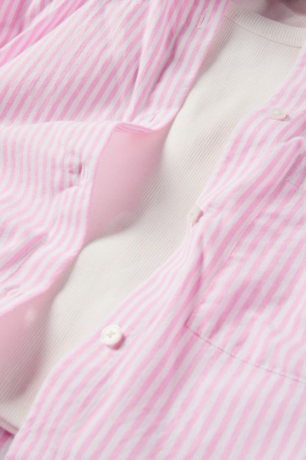 Children Girls - Set - shirt and top - 2 piece - white / rose