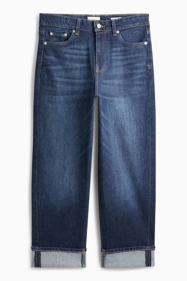 Damen - Relaxed Jeans - Mid Waist - dunkelblau