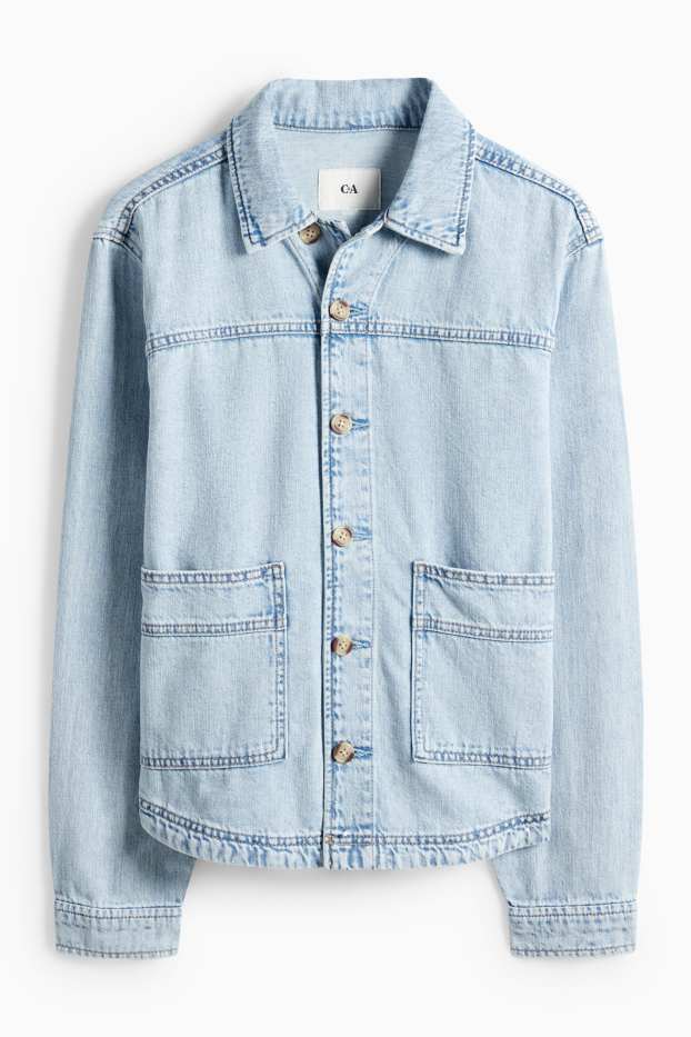Women - Denim shacket - light blue