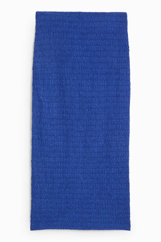 Women - Skirt - textured - dark blue