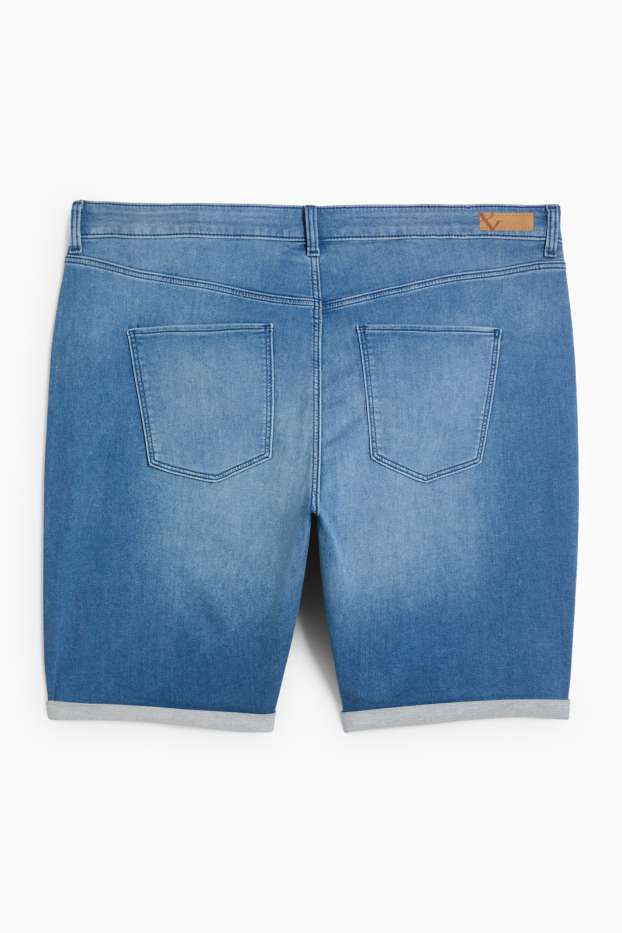 Femmes - Bermuda en jean - mid waist - jog denim - bleu